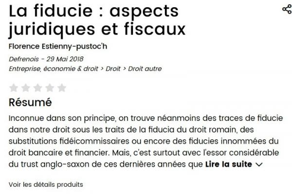 La fiducie : aspects juridiques et fiscaux